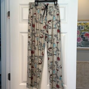 Nap Time Coffee/Wine Print Pajama Pants